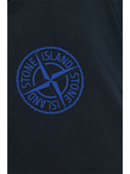 T-shirt 2100001 in cotone con stampa logo Navy blue STONE ISLAND | 2100001S0362V0020